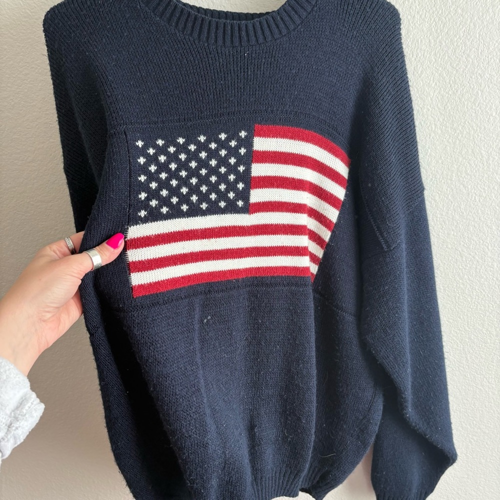 Boca Classics Navy Knit American Flag Sweater - Picture 4 of 5